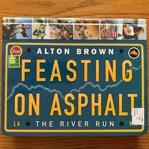 ALTON BROWN cookbook food network motorcycle travel recipes chef gift travel